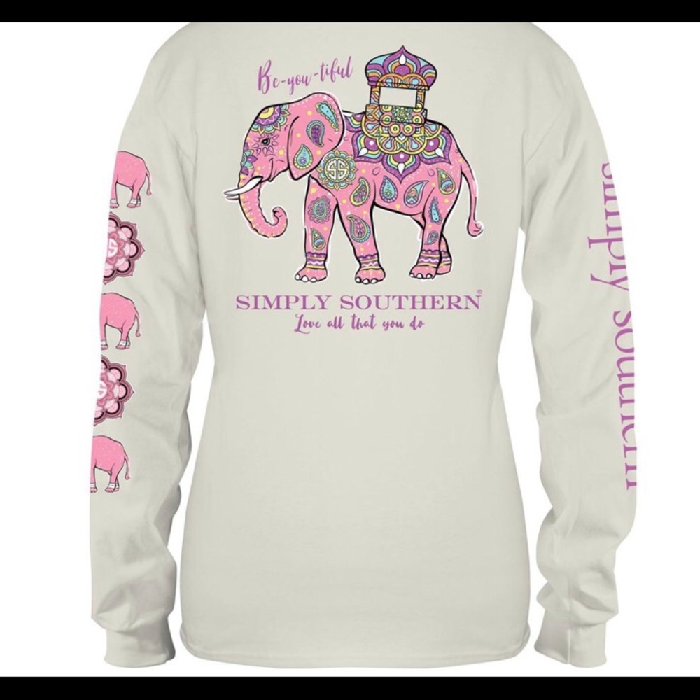 Simply southern Elephant long sleeve tee size S